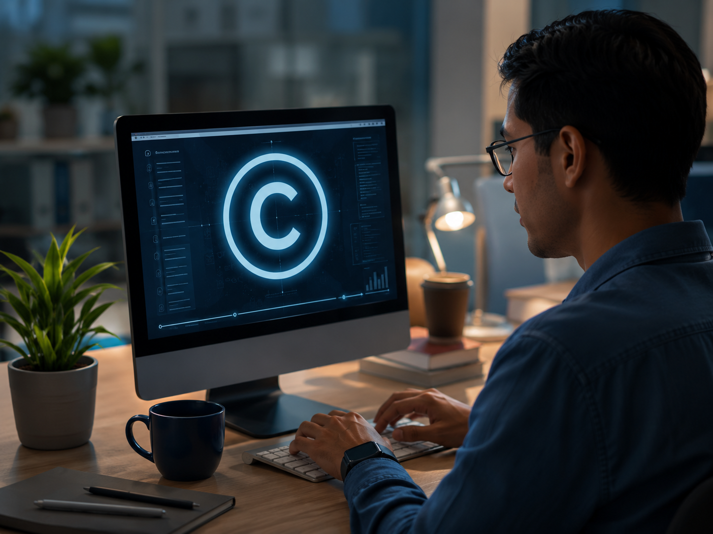 Creador trabajando con contenidos digitales